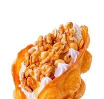 Bubble Waffle with Nuts and Cream photo