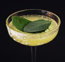 Classic margarita cocktail with mint leaves photo