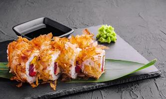 Bonito Maki Sushi - Rolls with Fresh Tuna and Cream Cheese inside photo