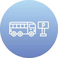 autobús estacionamiento vector icono