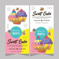 Bakery template vertical banner or history for social media vector