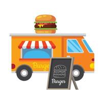 Truck food burger icon illustration. Vector design