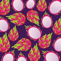 Dragon fruit pattern background design vector