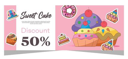 Bakery shop banner design template vector