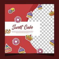 Bakery flayer or social media post template vector