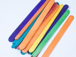 wood stick many colors photo