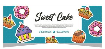 Sweet bakery banner template for social media or print template in vector file