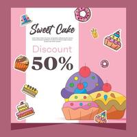 Bakery flayer or social media post template vector