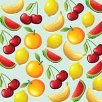 Fruit pattern background design vector