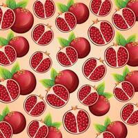 Pomegranate fruit pattern background design vector