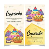 Bakery template vertical banner design vector