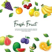 Fruit background in realistic style vector