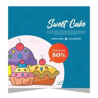 Bakery instagram post template design vector