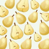 Pear fruit pattern background design vector