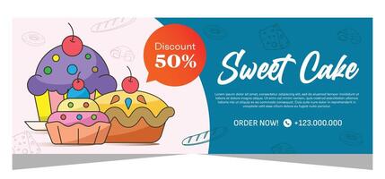 Bakery template banner design vector