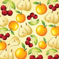 Fresh fruit pattern background design vector