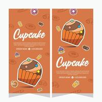 Bakery template vertical banner design vector