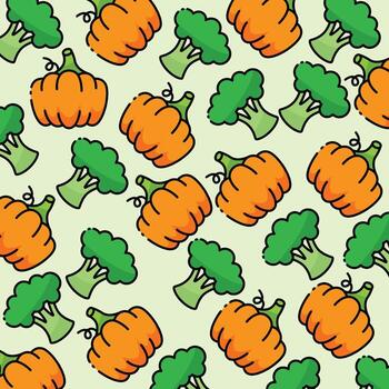 calabaza y brócoli modelo diseño o antecedentes vector