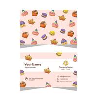 Bakery shop horizontal business card template vector