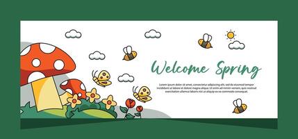 Spring banner template design. Vector design