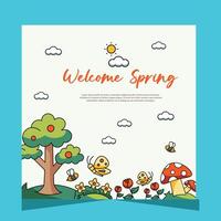 Social media post for spring celebration vector