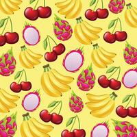 Fresh fruit pattern background design vector