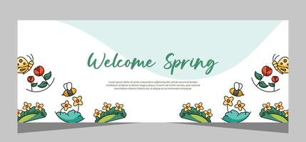 Spring banner template design. Vector design