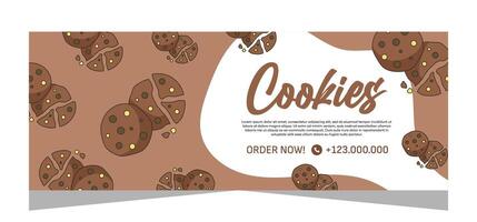 Horizontal template banner of cupcakes in vector design