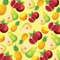 Fresh fruit pattern background design vector