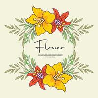 Element floral frame collection design vector