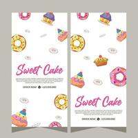 Bakery template vertical banner design vector