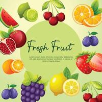 Fruit background in realistic style vector