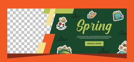 Spring banner template design. Vector design