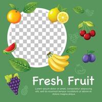 Fruit template social media post with photo vector