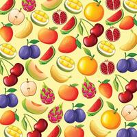 Fruit pattern background design vector