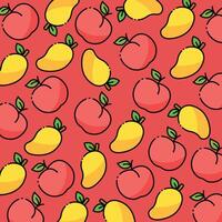 Peach and mango pattern design or background vector