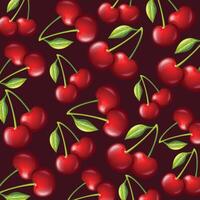 Cherry fruit pattern background design vector