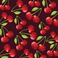 Cherry fruit pattern background design vector