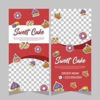 Vertical template banner of cupcakes in vector design