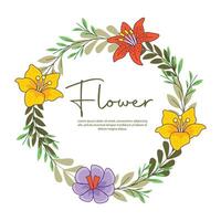 Flower frame background template design vector