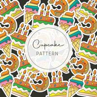 Design cupcake template pattern design vector