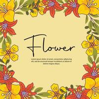 Element floral frame collection design vector