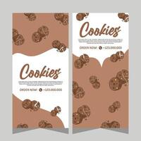 Vertical banner of sweet cupcakes vector design