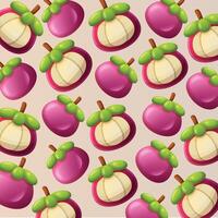 Mangosteen fruit pattern background design vector