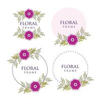 Floral collection frame design vector