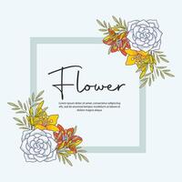 Flower frame background template design vector