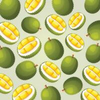 Durian fruit pattern background design vector