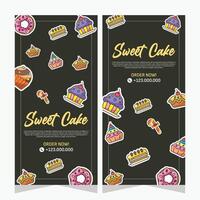 Vertical template banner of cupcakes in vector design