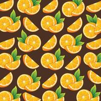 Orange fruit pattern background design vector