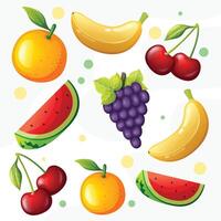 Creative colorful fruit pattern background vector